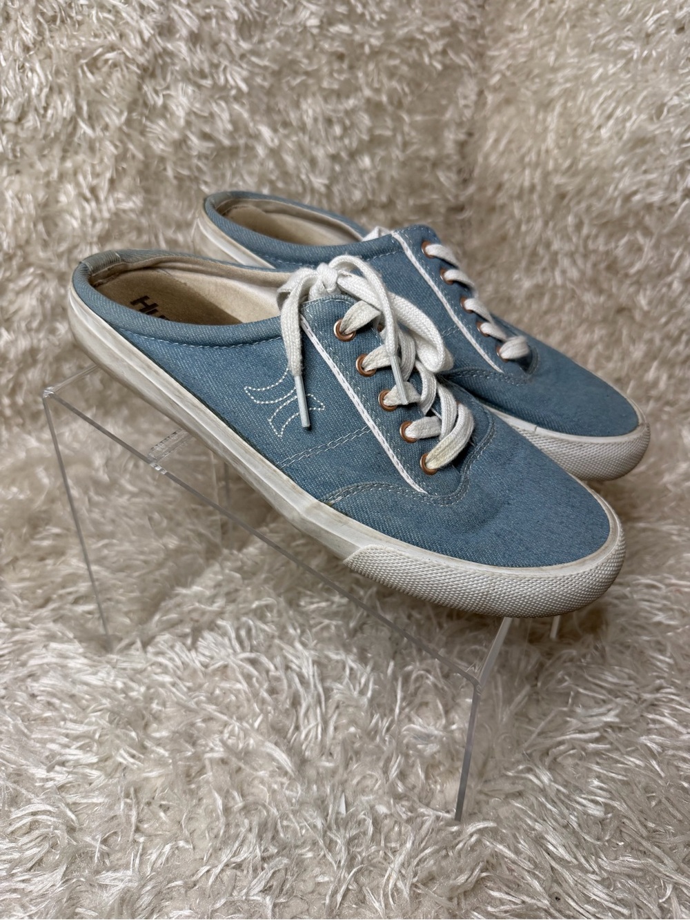 Hurley Kayo Lace Mules Light Blue Denim Women's Size 8.5